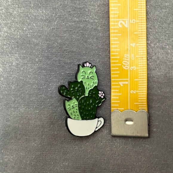 CUTE Cactus Cat Enamel Pin - Picture 2 of 3